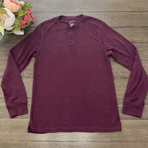 Maroon long sleeve Apt 9 men’s shirts size small - Picture 2 of 5